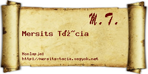 Mersits Tácia névjegykártya
